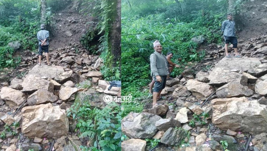 पहिराेले पानी ट्याङकी र पाईपलाईन पुरिएपछि खोलागाउँका पाँच टोलमा खानेपानीको समस्या