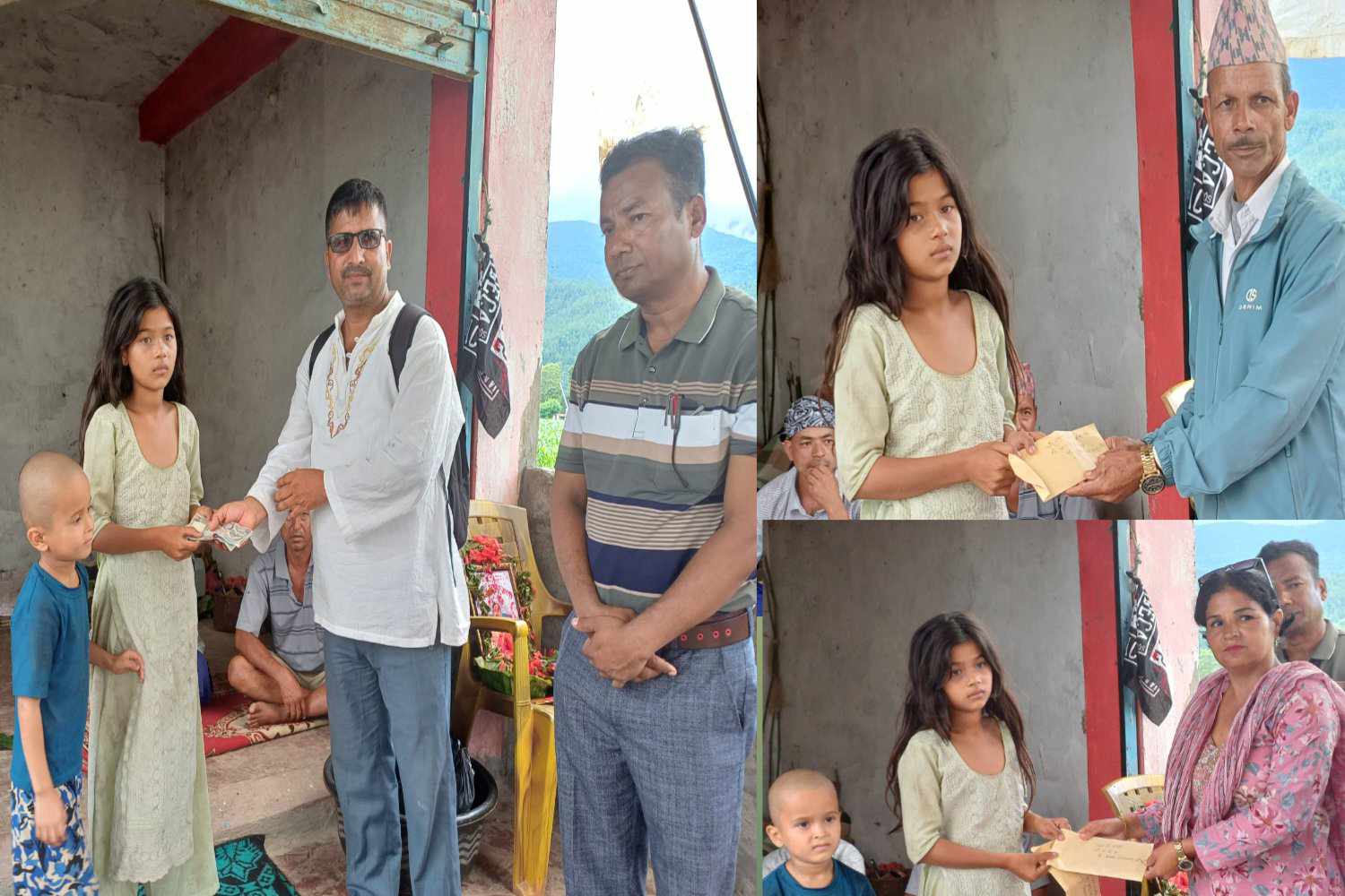 पीडितलाई क्याम्पस प्रमुख, वडा अध्यक्ष र विव्यसद्वारा छुट्टाछुट्टै आर्थिक सहयोग