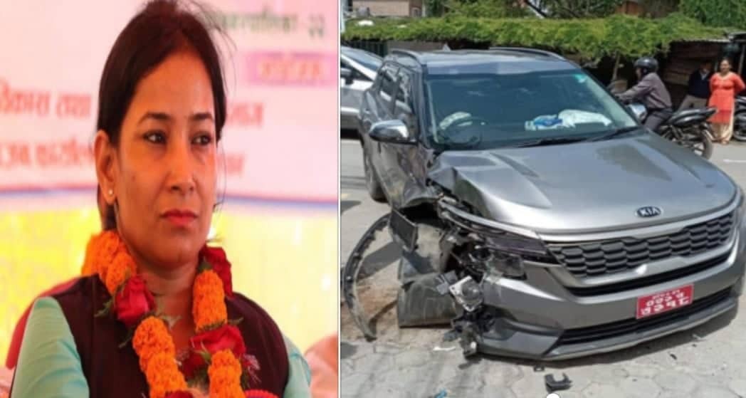 भरतपुरकी मेयर रेनु दाहाल सवारी दुर्घटनामा परि घाइते