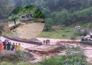 पितिबाङको कल्वर्ट खोलाले बगायो ! 
