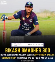 जापान कपमा नेपाली युवाद्वारा ऐतिहासिक तेहेरो सतक प्रहार