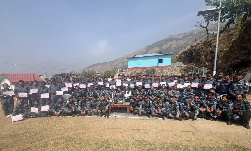 सशस्त्र प्रहरीमा भर्ना भएका निर्वाचन प्रहरीको विदाई