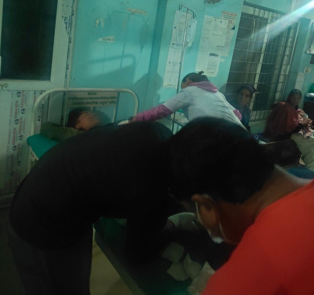 आठबिसकोटमा मोटरसाईकल दुर्घटना हुँदा दुई युवा घाईते