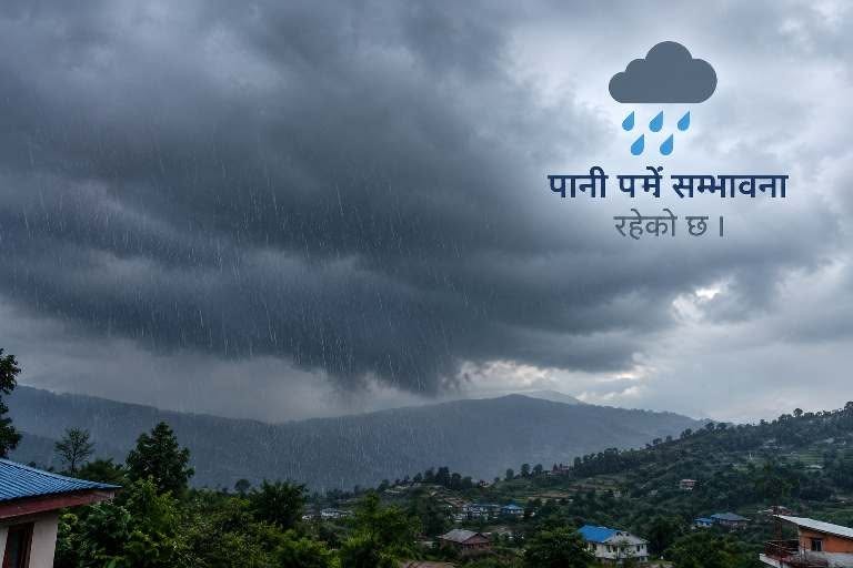 मंगलवारदेखि वर्षाको सम्भावना