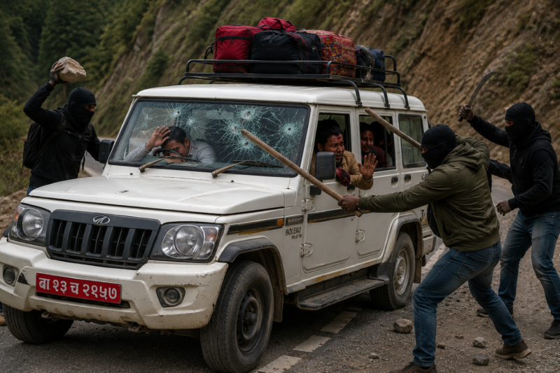 आठबिसकोटमा यात्रुवहाक जीपमा लुटपिट, चालक र यात्रु घाईते 