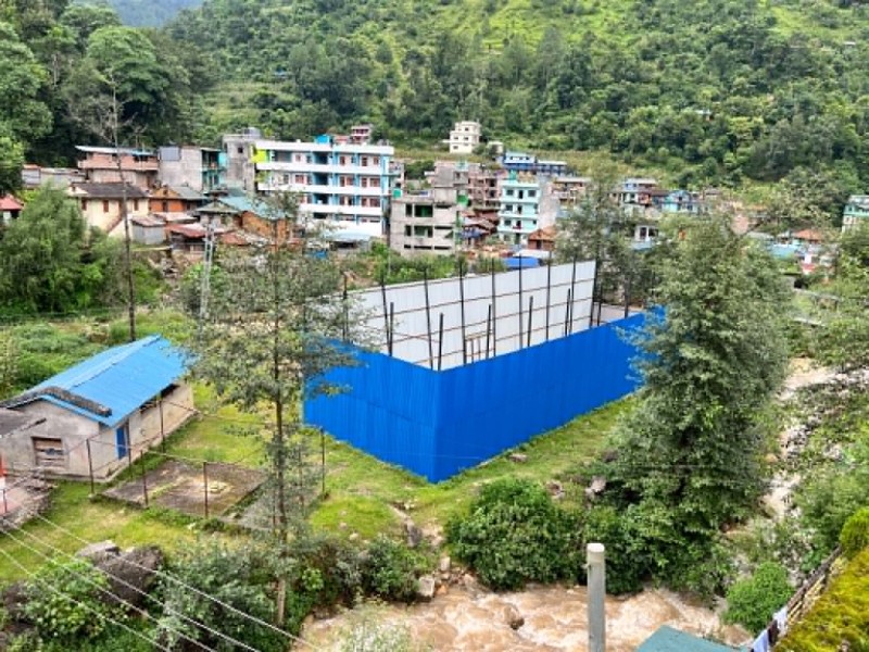 तिन खोलाले घेरेको सिम्रुतु बजार बाढीपहिरोको उच्च जोखिममा