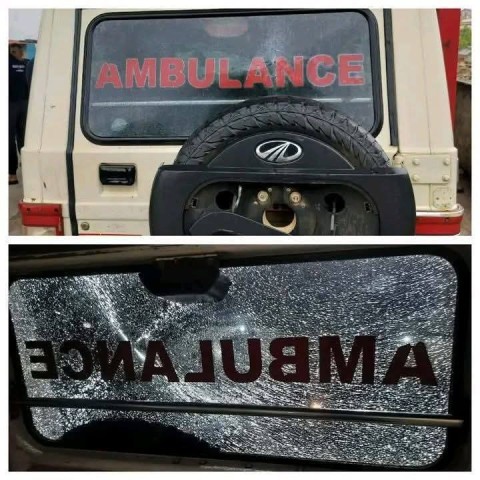 चौरजहारीबाट बिरामी बोकेर गएको एम्बुलेन्समाथि आक्रमण