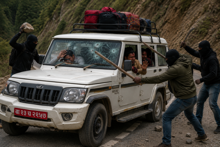 आठबिसकोटमा यात्रुवहाक जीपमा लुटपिट, चालक र यात्रु घाईते 