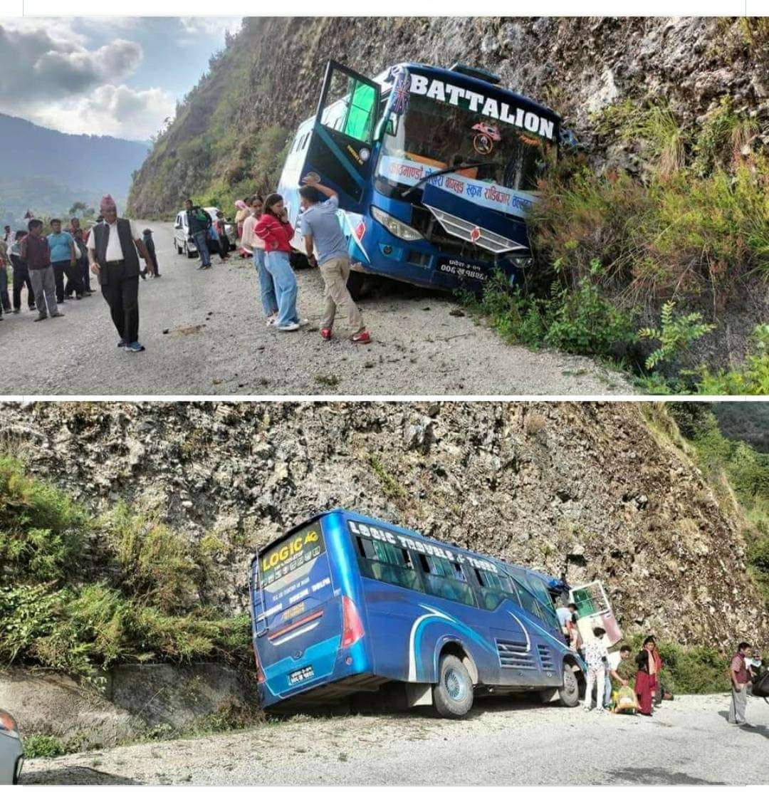 डोल्पाबाट रुकुम हुँदै काठमाडौ जाँदै गरेको रात्री बस निसिखोलामा दुर्घटना